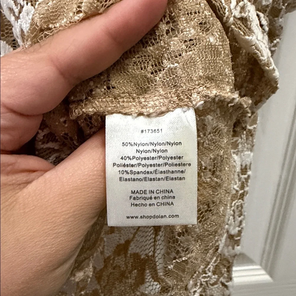 Anthropologie | Dolan left coast sheer lace mock neck top size XS